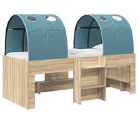 Lit avec Tunnel 3 pc Chêne Sonoma et bleu clair