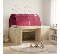vidaXL Lit avec Tunnel 3 pc Blanc et Rose Bois d'ingénierie
