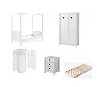 Vipack Chambre complète Amori – lit à baldaquin, sommier à lattes 13l, armoire amori 2 tur