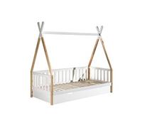Lit Banquette 90x200cm Forme Tipi avec Tiroir Blanc - FLITT -