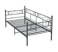 Lit banquette en metal noir avec sommier a lattes metalliques 90 x 200 cm 03_0004911