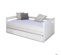 Lit banquette gigogne Izao Blanc 90x190 cm