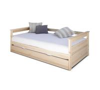Lit banquette gigogne Izao Bois naturel 90x190 cm