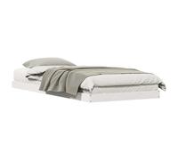 Lit bas en bois massif de pin blanc, 223,5 x 84 x 9 cm, avec sommier inclus, cadre minimaliste et robuste pour chambre moderne, idéal pour matelas sans canapé, montage facile