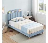 Lit bébé, 1 personne, 90 x 190 cm, sommier à lattes en bois avec espace de rangement, lit au sol pour enfants ayant des besoins spécifiques, oreiller, canapé 1 place de style Montessori pour chambre d