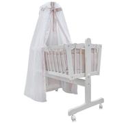 Lit bébé, 102.5x140cm avec des roues, Blanc, Vitalispa 12113