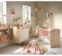 Lit Bébé 120 x 60 cm + Commode 3 Tiroirs Sauthon Access, Bois/Blanc, Chambre Bébé Duo