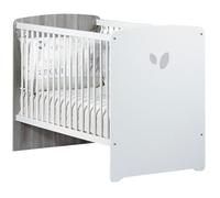 Lit bébé - 120 x 60 cm - Leaf - Blanc