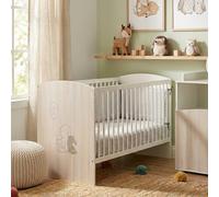 Lit Bébé 120x60 À Barreaux Décor Bois - Lapinou Beige 60X120