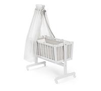 Lit bébé, 40x90 avec des roues, Blanc, Vitalispa 12112