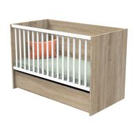 Lit bébé 60x120 cm + Tiroir de lit Nova Blanc lin