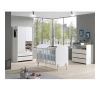 Lit Bébé 60x120cm + Pack Commode + Armoire 2P - BODHI WHITE - ALTOBUY Blanc G