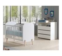 Lit Bébé 60x120cm + Pack Commode - BODHI WHITE - ALTOBUY Blanc G