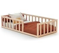 - Lit bébé 70 x 140 cm | Avec barrières de sécurité | Lit pour bébé | Lit pour enfant | Sommier à lattes inclus | Confort de sommeil | Autonomie | Sécurité | Bois massif (beige, lit pour enfant)