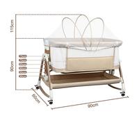 Lit Bébé 90x60 cm,Lit Bébé Cododo Hauteur et inclinaison réglables,Pliable,Berceau Cododoavec matelas,Lit de Voyage Enfants