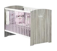 Sauthon Lit bébé à barreaux Smile 120 x 60 cm 3 positions Chêne silex Blanc