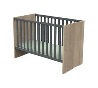 Sauthon Chambre Nova – Lit et commode gris volcan
