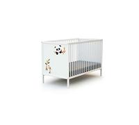 WEBABY - Lit bébé en bois 60 x 120 cm ALBA Panda Blanc
