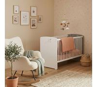 Lit Bébé À Barreaux En Bois - Nao Blanc 60X120