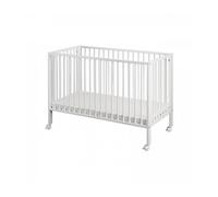 tiSsi Lit pliant pour enfant à barreaux 60x120 cm Hêtre massif Blanc