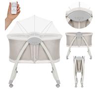 Lit Bébé Berceau 2en1 Gaya Pliable Avec 4 Roues Et Moustiquaire Beige Sand TU