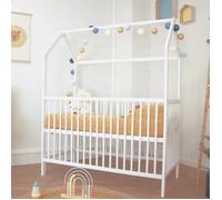 Lit bébé cabane évolutif en bois massif blanc 60x120 - Blanc - Baby Fox