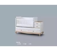 Lit bébé Chambre d'enfant Chambre à coucher complète Armoire Commode bois 3pcs.