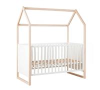 Lit Cabane ?noah? 70 X 140 Cm ? Évolutif Blanc - Chêne Tristan 70X140