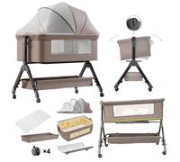 Lit bebe - Cododo - Magic ZC - 3 réglages de hauteur Table à langer Grand panier Moustiquaire 6 cadeaux Jusqu'à 20KG 0-2ans Kaki