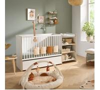 Baby Price Lit combiné First 120x60 cm transformable 90x190 cm avec étagères blanc chant bois