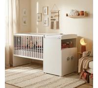 Lit Bébé Combiné Évolutif - Basic Blanc/gris 60X120