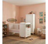 Lit Bébé Combiné Evolutif En Bois - Joy Blanc/marron 60X120