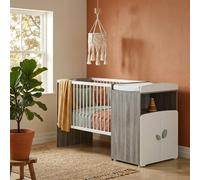 Lit Bébé Combiné Évolutif En Bois - Leaf Gris 60X120