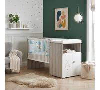 Lit Bébé Combiné Évolutif En Bois - Teddy Blanc 60X120