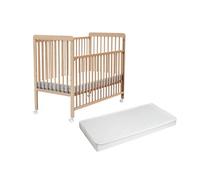 - Lit bébé coulissant en bois avec matelas en bois LIVO 60 x 120 cm