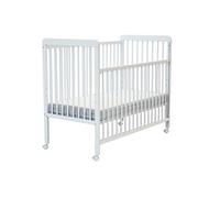 WEBABY - Lit bébé coulissant en bois 60x120 LIVO Blanc| Sommier réglable 3 hauteurs |4 roues multidirectionnelles avec frein