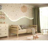 Lit bébé Dawid avec matelas, finition naturelle, dimensions 90/200 | Lit pour adolescents