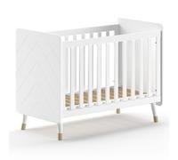 JAXX - BILLY Lit bébé LF 60 x 120 cm, avec sommier réglable. Sommier à lattes, MDF laqué blanc