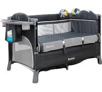 Lit bébé, Design multifonctionnel, Portable et réglable, gris