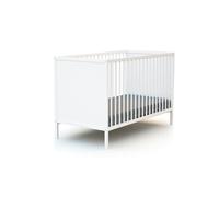 WEBABY - Lit bébé en bois 60 x 120 cm ALBA Blanc