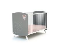- Lit bébé en bois DISNEY Letters Minnie Gris 60 x 120 cm