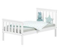 Lit bebe en bois enfant 70x140 blanc Jeunesse de lit massif pin cadre sommier