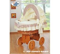 Lit bébé en osier avec capuche - Lit enfant - Osier confortable et naturel avec roues conscientes