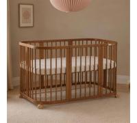 Waldin lit bébé lit d'enfant 7en1 avec matelas, lit d'enfant évolutif,sans set de tissu,bois vintage