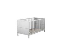 AT4 Lit bébé évolutif en bois LUNA 70 x 140 cm – Sommier réglable 3 hauteurs – Transformable – Blanc