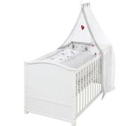 Lit Bébé Évolutif 70 x 140 cm, Blanc, Avec Accessoires, Roba Adam et Eule, Matelas Hypoallergénique