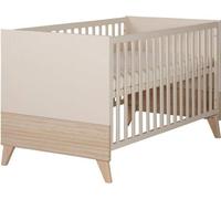 Lit Bébé Évolutif, 70 x 140 cm, Sidney, Chêne/Beige, Transformable en Lit Junior