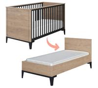 Lit bébé évolutif 70x140 cm avec 2 pans de transformation en chêne Marcel
