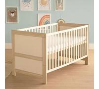 Lit Bébé Évolutif 70x140 Roba - Momo - Convertible En Lit Junior - Hauteur Réglable - Cachemire - Chêne Tristan Beige
