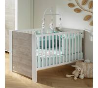 Lit Bébé Évolutif À Barreaux - Loft Gris/blanc 70X140